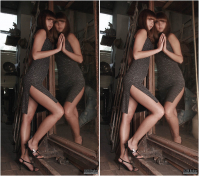 Лена. Москва. Стереопара