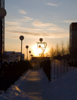 закат над городом